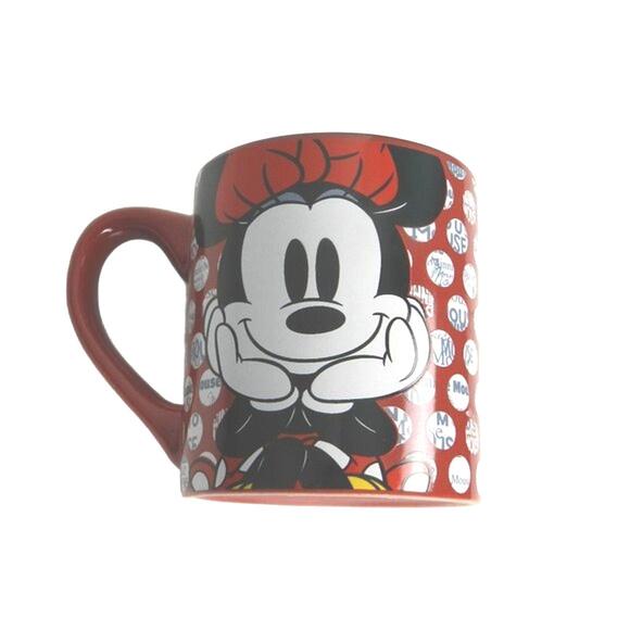 Minnie Mouse Ceramic Coffee Mug Cup Black Red Mini Polka Dots 14 Oz Disney - Picture 3 of 5